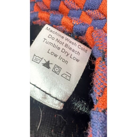 Tuckernuck | Sz S | Navy & Burnt Orange Geometric Print Quilted Mock Neck Dress - Picture 4 of 10